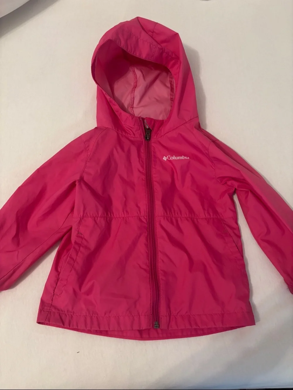 Columbia Kids Hot Pink Hooded Raincoat - Picture 1 of 4